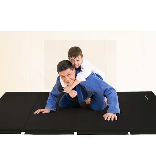 BalanceFrom Fitness 120 x 48 Inch All Purpose Folding Gymnastics Gym Exercise Mat for Yoga, Aerobics, Pilates, and Martial Arts, Black