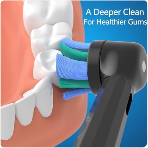 8 Pack Replacement Heads Compatible with Oral B iO Toothbrushes, Brush Heads for Oral-B iO 2/3/4/5/6/7/8/9/10/7G Series, with Covers, Black+White