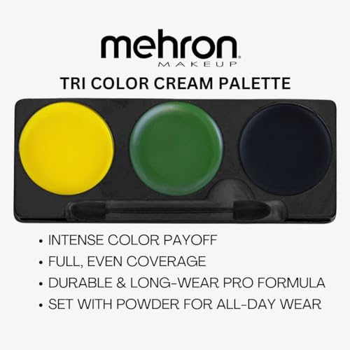 Mehron Makeup Tri-Color Character Makeup Palette | Halloween, Special Effects and Theater Cream FX Palette | Face Paint .7 oz (20 g) (GHOUL WITCH)