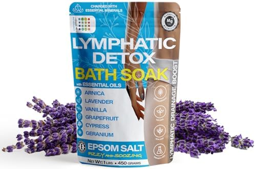 Arnica Montana Bath Salts, Espom Salt Bath Soak for Lymphatic Drainage & Body Detox, Epsom Salts for Soaking with Essential Oils, Bath Salts for Pain Relief, Swelling & Post Surgery, 1 Lb