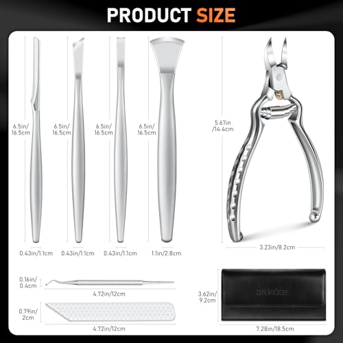 7PCS Ingrown Toenail Removal Kit, Professional Pedicure Tools for Feet, Toe Nail Clippers & Pedicure Knife Set with Corn Removers, Foot Scraper, Callus Shaver, Calloused Feet, Cuticle Remover Tool