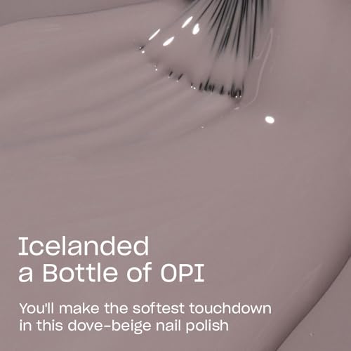 OPI Nail Lacquer Nail Polish | Opaque Light White & Gray Crème Chip Resistant Nail Polish | Vegan, Fast Drying, Streak Free