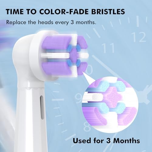 Pack of 6 Replacement Heads Compatible with Oral B iO 10 9 8 7 6 5 4 3 Series Electric Toothbrush, Medium Brush Heads, Black