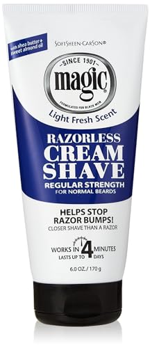 Magic Razorless Cream Shave Regular Strength Light Fresh Scent 6oz Tube