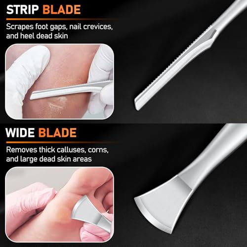 7PCS Ingrown Toenail Removal Kit, Professional Pedicure Tools for Feet, Toe Nail Clippers & Pedicure Knife Set with Corn Removers, Foot Scraper, Callus Shaver, Calloused Feet, Cuticle Remover Tool