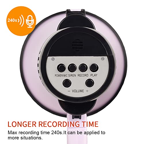 30 Watt Power Portable Megaphone Bullhorn Speaker Voice, Siren/Alarm and 240S Recording with Volume Control and Strap (Purple)
