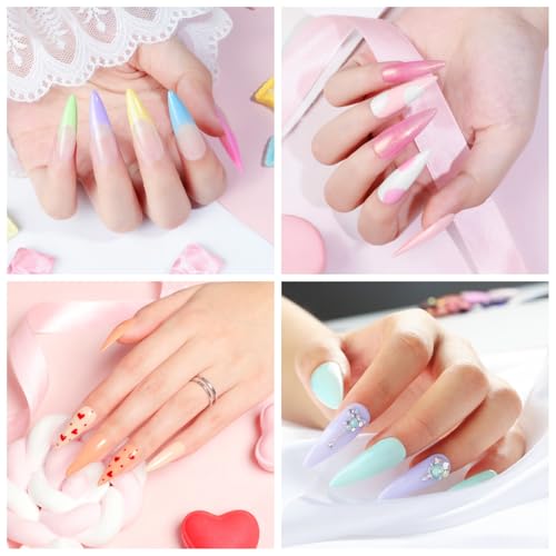 COSCELIA Acrylic Nail Kit for Beginners with Everything Nude Pink Clear Acrylics Powder with u v Light Glitter Decorations Professional Nails Kit Acrylic Set Gift for Women