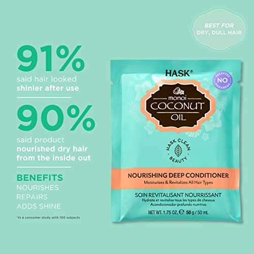 Hask Monoi Coconut Oil Nourishing Deep Conditioning Treatment Packet, 1.75 Ounce