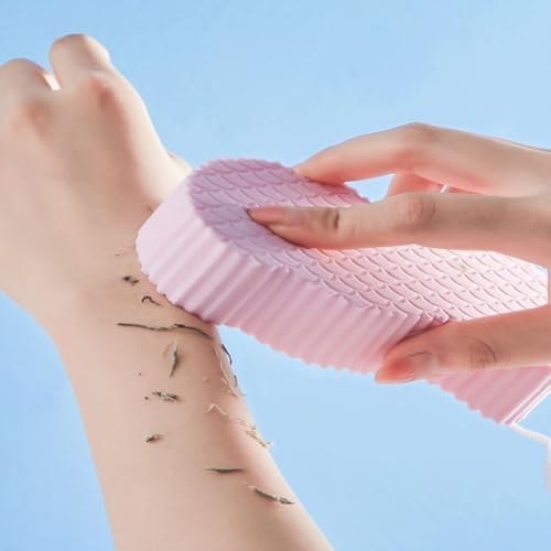 3 PCS Exfoliating Bath Sponge,3D Super Soft Exfoliating Bath Sponge,Remover Dead Skin for Adults Children and Women,Reusable (Blue+Pink+Gray)