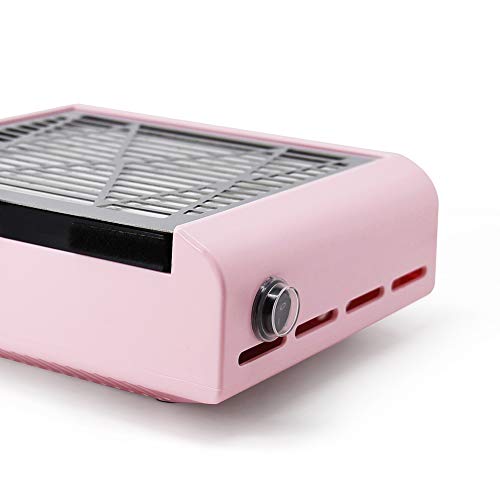AONOLOVO Nail Dust Collector Machine, Upgraded Powerful Nail Vacuum Suction Fan Dust Extractor Manicure Tool for Acrylic Nail Poly Nail Extension Gel Removal, Pink