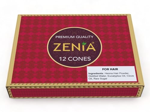 12 Pack Cones Natural Ready to Use Henna Paste Hair Color Hair Dye Cones