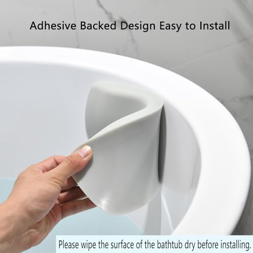 Bath Pillow, Bathtub Pillow with Self Suction, Waterproof Bath Pillows for Tub Head and Neck Support, Relaxing Bath Tub Pillow for Soaking, Spa Accessories Grey