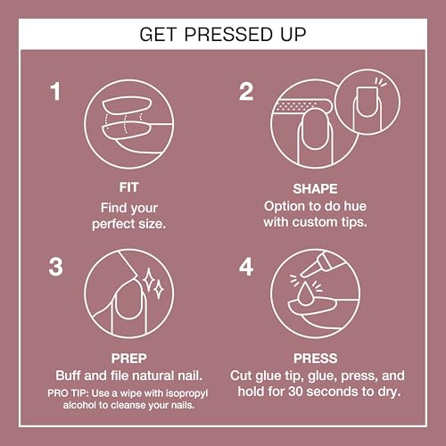 OPI On Point Press On Nails | Short Round Classic & Accent Nail Art Press On Nails | 24 Count With Nail Glue | Instant Press-On Mani | Long Lasting, Reusable, Non-damaging