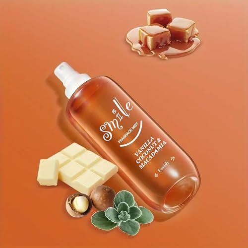 Samba Crush Fragrance Mist, Vanilla Caramel and Coconut Macadamia Scents, Long-lasting Hair And Body Spray for Women, 3.0 fl oz (Vanilla Coconut)