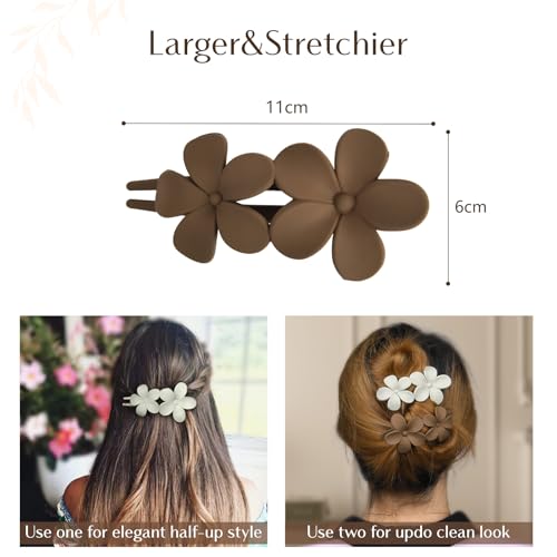 Yanibest 5 Pcs Flat Hair Clips - Stylish Lay Flat Claw Clips for All Hair Types,Multi-Styles Matte Non-slip Hair Clips for Women Girls Wedding Prom Party Hair Decorations