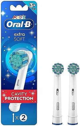 Oral-B Kids Extra Soft Replacement Brush Heads, 2 Count, Cavity Protection