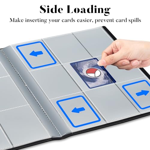Card Binder 9 Pocket, Fabmaker 396 Pockets Trading Card Binder, Premium Collector Card Album for Standard Cards, Side Loading Card Collection Folder for MTG, TCG, Game Cards, Sport Cards, Black
