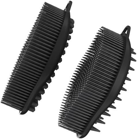 Silicone Loofah -2pc Exfoliating Body Scrubber, Soft Dual-Sided Silicone loofa for Body Clean and Massage, Gentle Bath Brush Lathers Well for All Kinds of Skin