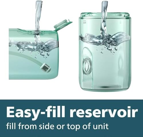 Philips Sonicare Water Flosser Cordless – Rechargeable Power Dental Waterflosser for Teeth, Portable Oral Irrigator with 3 Intensity Settings, 360° Rotating Nozzle – (White)