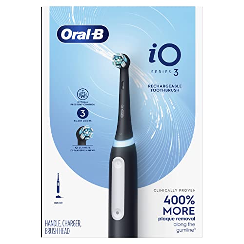 Oral-B iO3 Electric Toothbrush (1) with (1) Ultimate Clean Brush Head and (1) Charger, Black