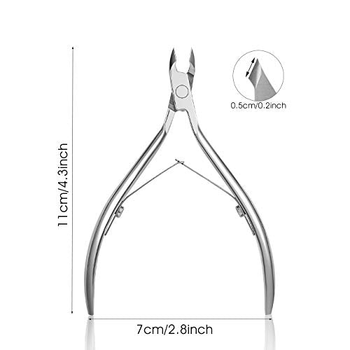 FERYES Cuticle Clipper Professional Manicure and Pedicure Cuticle Remover Tools, Medical Grade Stainless Steel Cutial Cutter, 6mm Jaw- 1 Piece (Silver)
