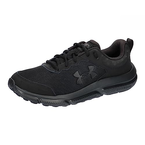 Under Armour Men's Charged Assert 10 Running Shoe, (002) Black/Black/Black, 7 XX-Wide