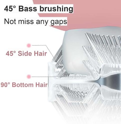 Ariie Ultrasonic Kid's U-Shaped Electric Toothbrush, IPX7 Waterproof, Waterproof Battery Powered 360 Oral Teeth Cleaning Design, Automatic Toddler Toothbrush with Food Grade Soft Silicone Brush Head