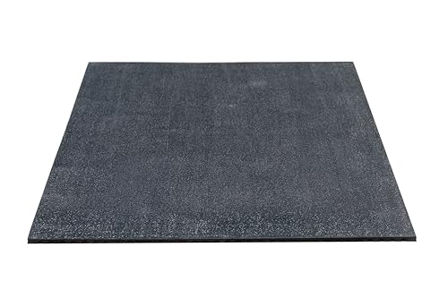 MSI Heavy Duty Gym Flooring Mat - 3.5' x 6' x 3/4" Thick Rubber Mat - Solid Black - Ideal for Home Gyms, Commercial Fitness Centers, Workouts, and More