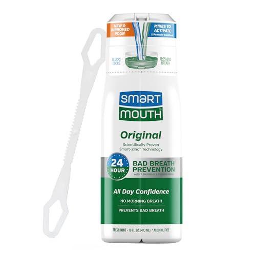 SmartMouth Original Activated Mouthwash & Tongue Cleaner, Bad Breath Support, Mint