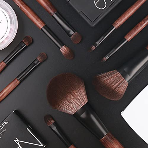 Bamboo Makeup Brushes Set Professional, Sable Makeup Brush Set with Case by Luxury ENZO KEN, Cosmetic Brushes Makeup Set, Make up Brushes Set Professional, Natural Hair Makeup Brush Set Professional.