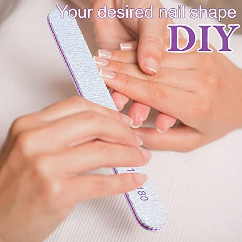 200 Pcs Nail Files 100/180 Grit Double Sides Emery Boards Reusable Nail Files for Acrylic Fingernails Professional Manicure Tools for Natural Acrylic Fingernail Home and Salon Supplies