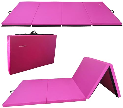 BalanceFrom Fitness 120 by 48 Inch All Purpose Folding Gymnastics Gym Exercise Mat for Yoga, Aerobics, Pilates, and Martial Arts, Pink