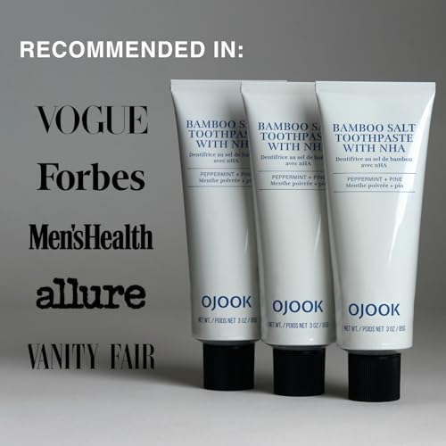 Bamboo Salt Toothpaste with nHA | Fluoride Free, Nano Hydroxyapatite, Remineralizing, Sensitive Teeth, Whitening - Dentist Recommended Oral Care - Pepperming & Pine Flavor, 3 Fl Oz 1 Pk