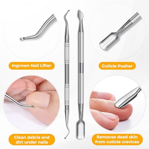 Toenail Clippers for Seniors Thick Toenails, Slanted Curved Ingrown Toe Nail Clippers for Men Angled Head Large Toe Nail Clippers with Catcher Wide Opening Thick Nails Nail Cutter Gifts for Men Women