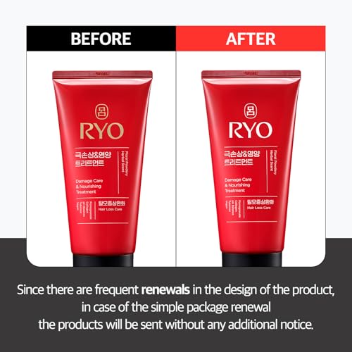 RYO Damage Care & Nourishing Treatment with Korean Ginseng & Caffeine - Deep Conditioning Mask for Repair and Moisturizing, Anti Loss Care, Strengthening hair roots, 10 Fl Oz.