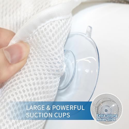 Bath Pillows for Tub,Full Body Bath Pillow for Bathtub,Luxury Bathtub Pillow – Extra Soft Tub Cushion for Head, Neck & Back Support, Skin-Friendly and Comfortable, 4D Air Mesh,Laundry Bag,Quick-Drying