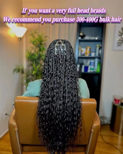 22 Inch Curly Human Hair Braiding Hair Wet and Wavy Water Wave Bulk Human Hair for Braiding No Weft Unprocessed Virgin Human Braiding Hair for Boho Braids Natural Color 2 Bundles/Pack (Total 100G)