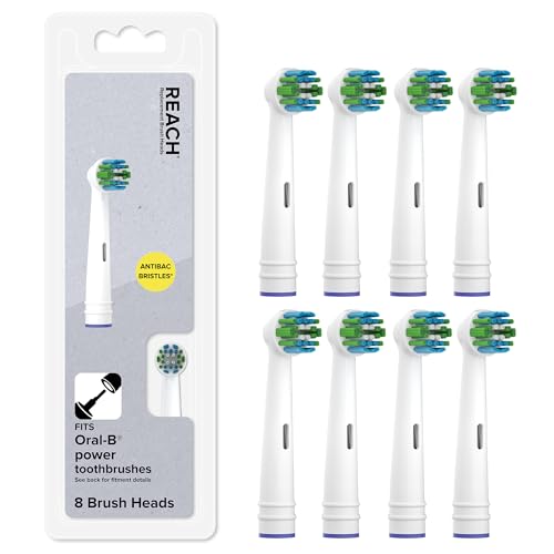 REACH Universal Replacement Toothbrush Heads, Fits Oral-B Electric Toothbrushes, 8 Count