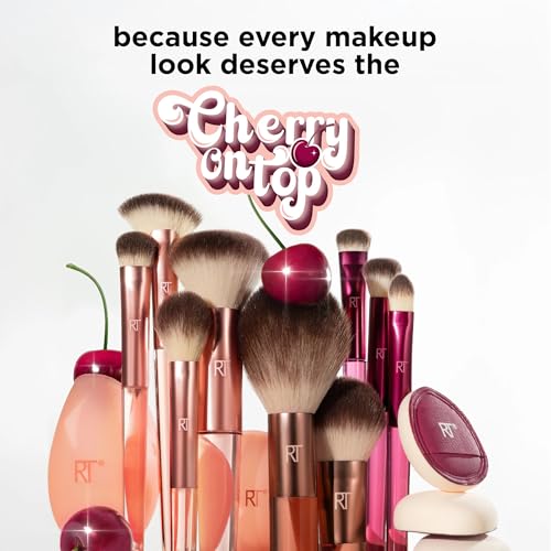 Real Techniques Cherry On Top MesmerEYES Brush Trio, Limited Edition Makeup Brush Set, Synthetic Bristles, Eyeshadow Blending Brushes, Vegan & Cruelty-Free, For Powder & Cream Shadow, 3 Piece Set