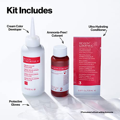 Revlon ColorSilk Permanent Hair Color, 100% Gray Coverage Dye Kit, Ammonia-Free, Keratin and Amino Acids, Blonde Shades, 74 Medium Blonde (Pack of 3)