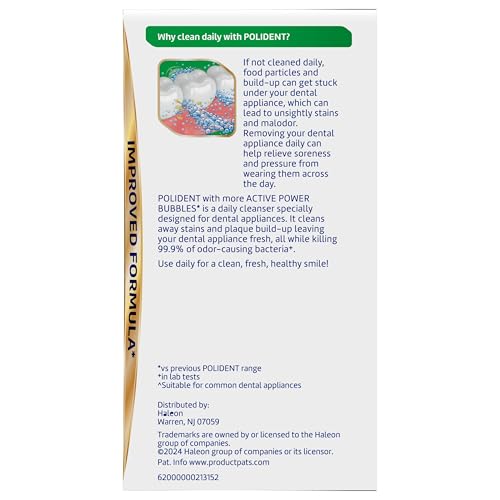 Polident Smokers Antibacterial Dental Appliance Cleanser Tablets, 90 Count