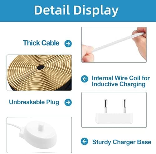 220V Electric Toothbrush Charger Replacement for Oral B, 240V European Travel Charger Compatible with Oral B Braun Electric Toothbrush Charging Base
