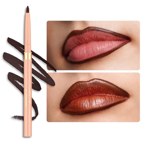 Oulac Brown Lip Liner Pencil, 2in1 Retractable Makup Crayon for Lipliner and Eyeliner, Highly Pigmented, Smooth, Long Lasting and Waterproof Formula, Vegan Beauty, 03 Teddy