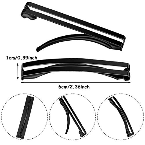 48 Pieces No Slip Metal Hair Clips Hairpin Open Center Metal Barrettes 2.36 x 0.39 Inch Snap Button Hairpin for Women, Gold Silver Black and Coffee