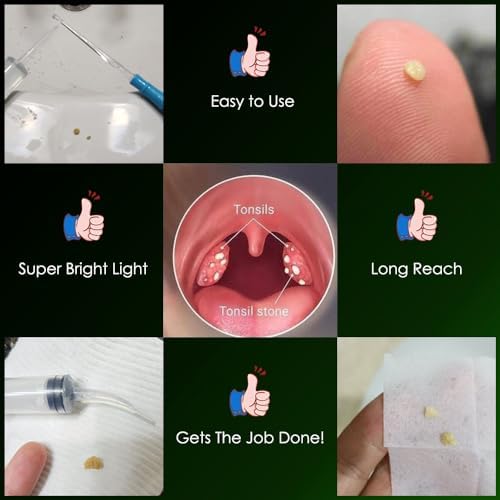 Airgoesin™ Upgraded Tonsil Stone Remover Tool, Blue & Yellow, 5 Tips, Tonsillolith Pick Case + 1 Irrigator Fresh Breath Oral Rinse