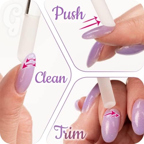 GLADZY Glass Cuticle Pusher Tool - 2 pcs. Manicure Sticks, Crystal Glass Cuticle Remover, Callous and Dry Skin Fingertip File, Nail Shaper, Professional Nail Care, Ethically Made in Czech Republic