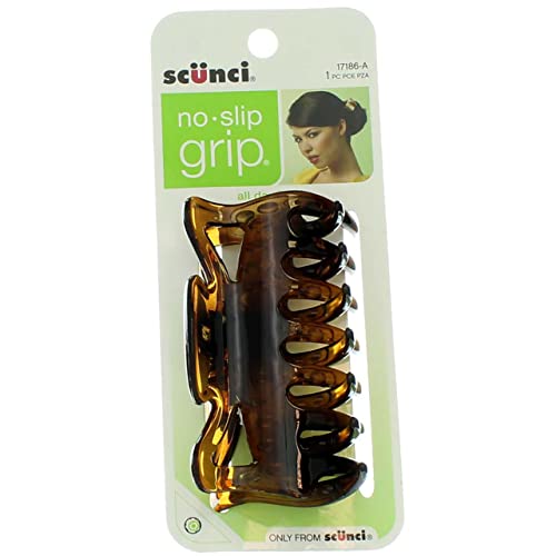 Scunci Tortoise Shell No Slip Grip Jaw Clip - 1 Count (Pack of 1) - Women's Hair Clip - Practical/Functional - Target Audience: Girls with Thick Hair