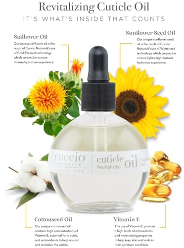 Cuccio Naturale Revitalizing Cuticle Oil - Hydrating Oil For Repaired Cuticles Overnight - Remedy For Damaged Skin And Thin Nails - Paraben/Cruelty-Free Formula - Fragrance-Free - 2.5 Oz