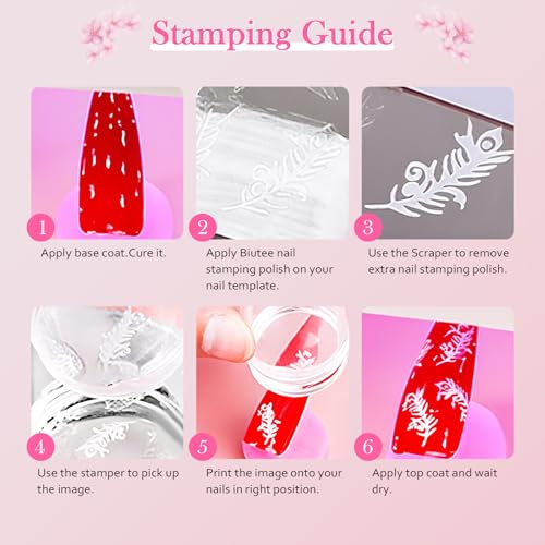 Biutee Nail Stamping Polish 12 Colors 6ML for Stamping Plates Air Dry With Gift Box
