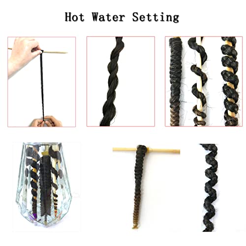 Pre Stretched Braiding Hair 22 Inch 6 Packs Professional Soft Yaki braiding Hair For Braids Hot Water Setting Synthetic Crochet Hair Extensions (T1B/30/27, 22 Inch (Pack of 6))